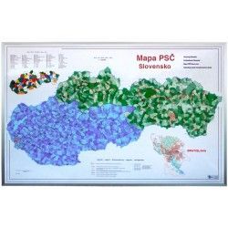 Postleitzahlenkarte  Slowakei 1:435.000