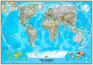 Weltkarte National Geographic Statistisch XXXL