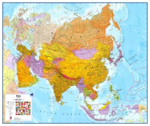 Kontinentkarte Asien Maps International Statistisch