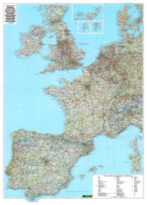 Straßenkarte von Westeuropa