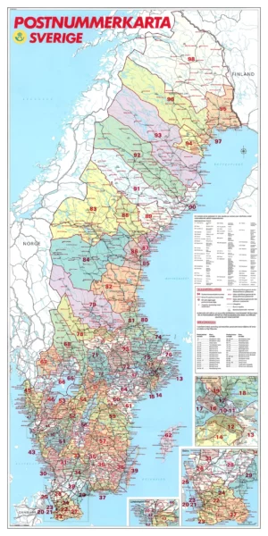 Postleitzahlenkarte Schweden