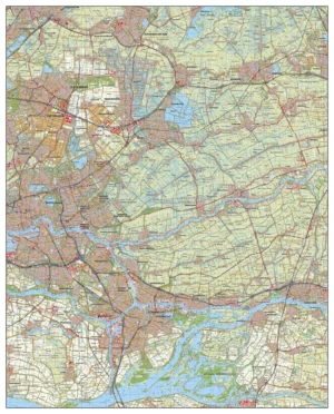 Topografische Kaart TOP50 (Rotterdam, Zoetermeer, Dordrecht, Gouda, Alphen aan den Rijn, Capelle aan den IJssel)