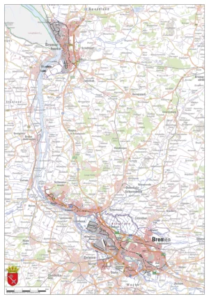 Topographische Karte Bremen
